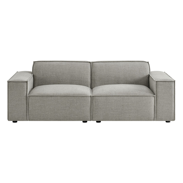Lucent Fabric 2-Piece Sectional Loveseat – Pewter
