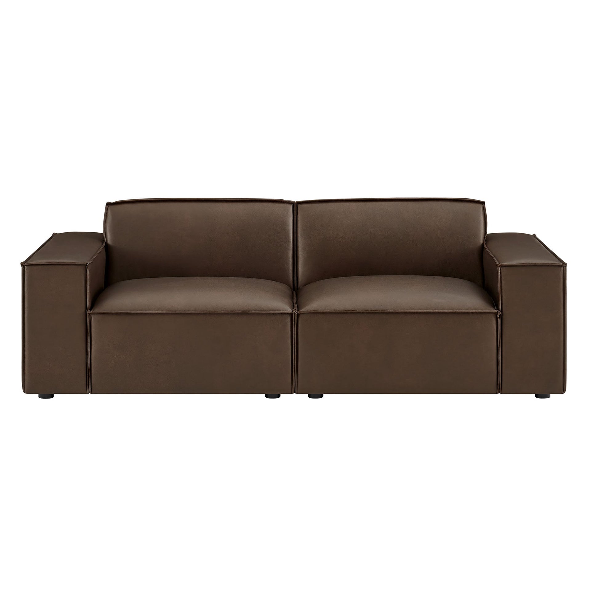Lucent Vegan Leather 2-Piece Sectional Loveseat – Espresso