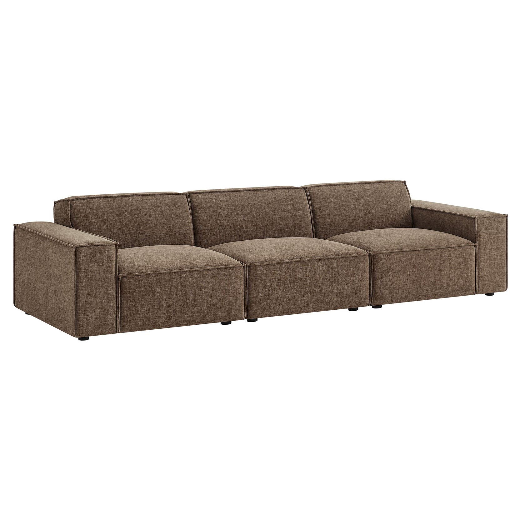 Lucent Performance Fabric 3-Piece Sectional Sofa - Mocha