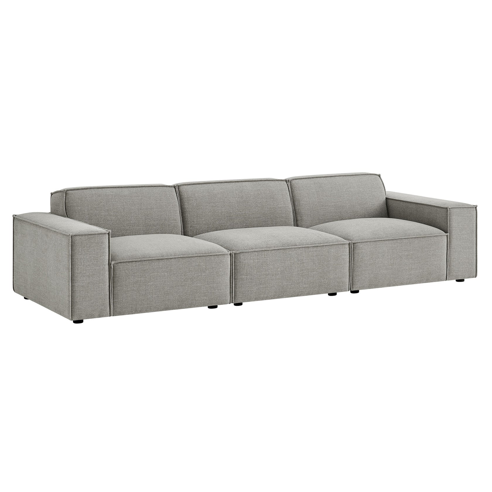 Lucent Performance Fabric 3-Piece Sectional Sofa - Pewter