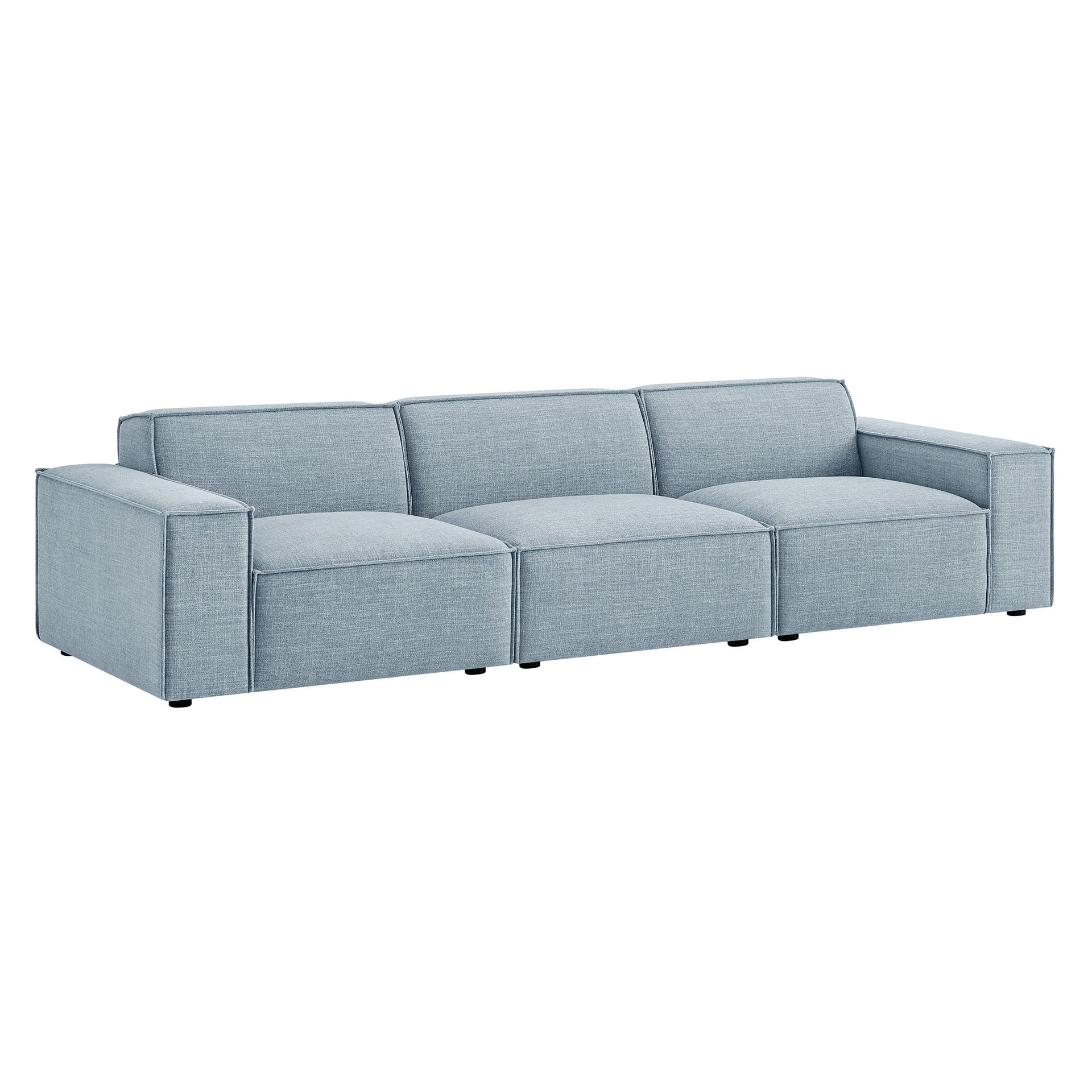 Lucent Performance Fabric 3-Piece Sectional Sofa - Sky