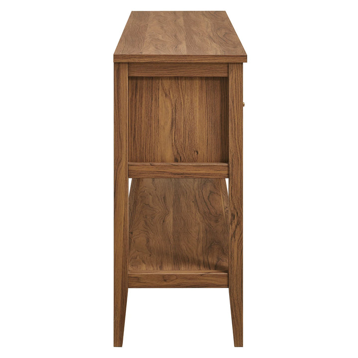 Elyra 62 Inch Rattan Console Table - Walnut Denmark Home