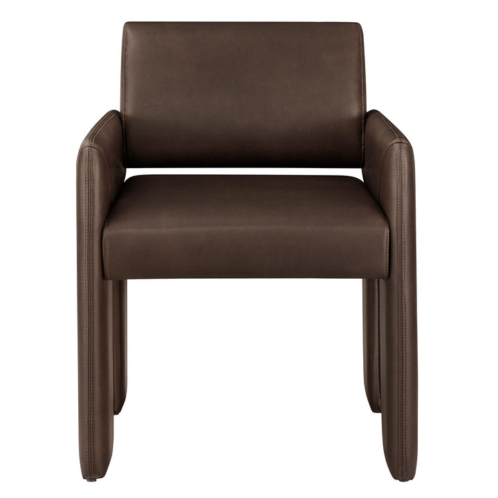 Flik Vegan Leather Dining Armchair - Espresso Denmark Home