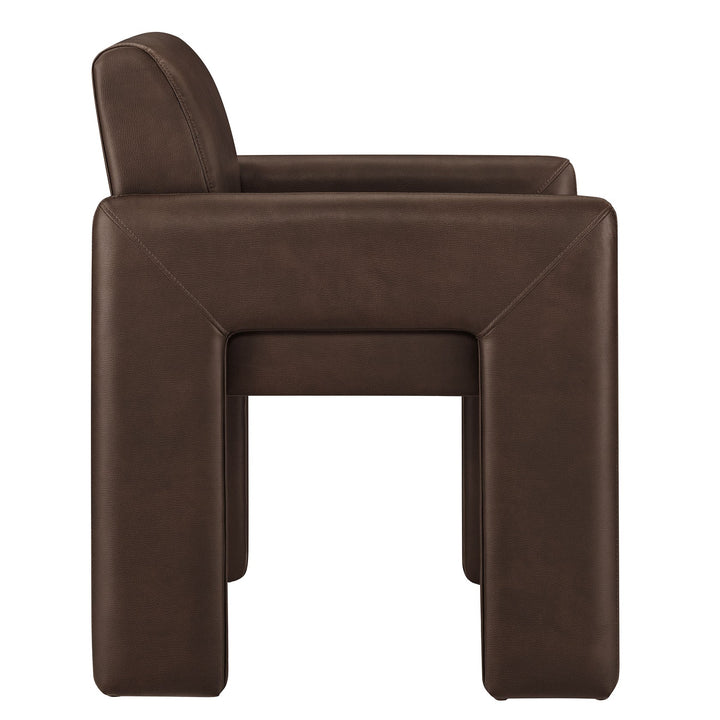 Flik Vegan Leather Dining Armchair - Espresso Denmark Home