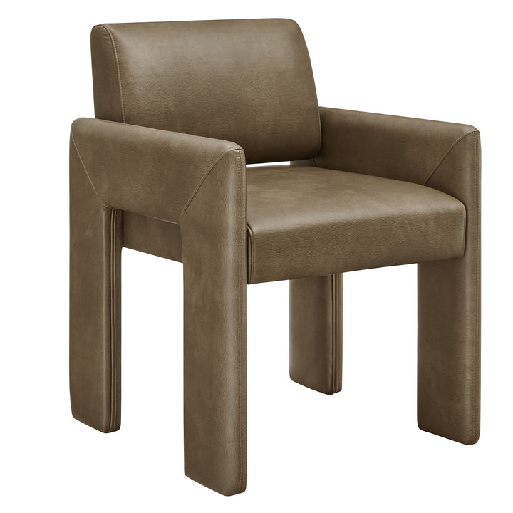 Flik Vegan Leather Dining Armchair - Mushroom Denmark Home