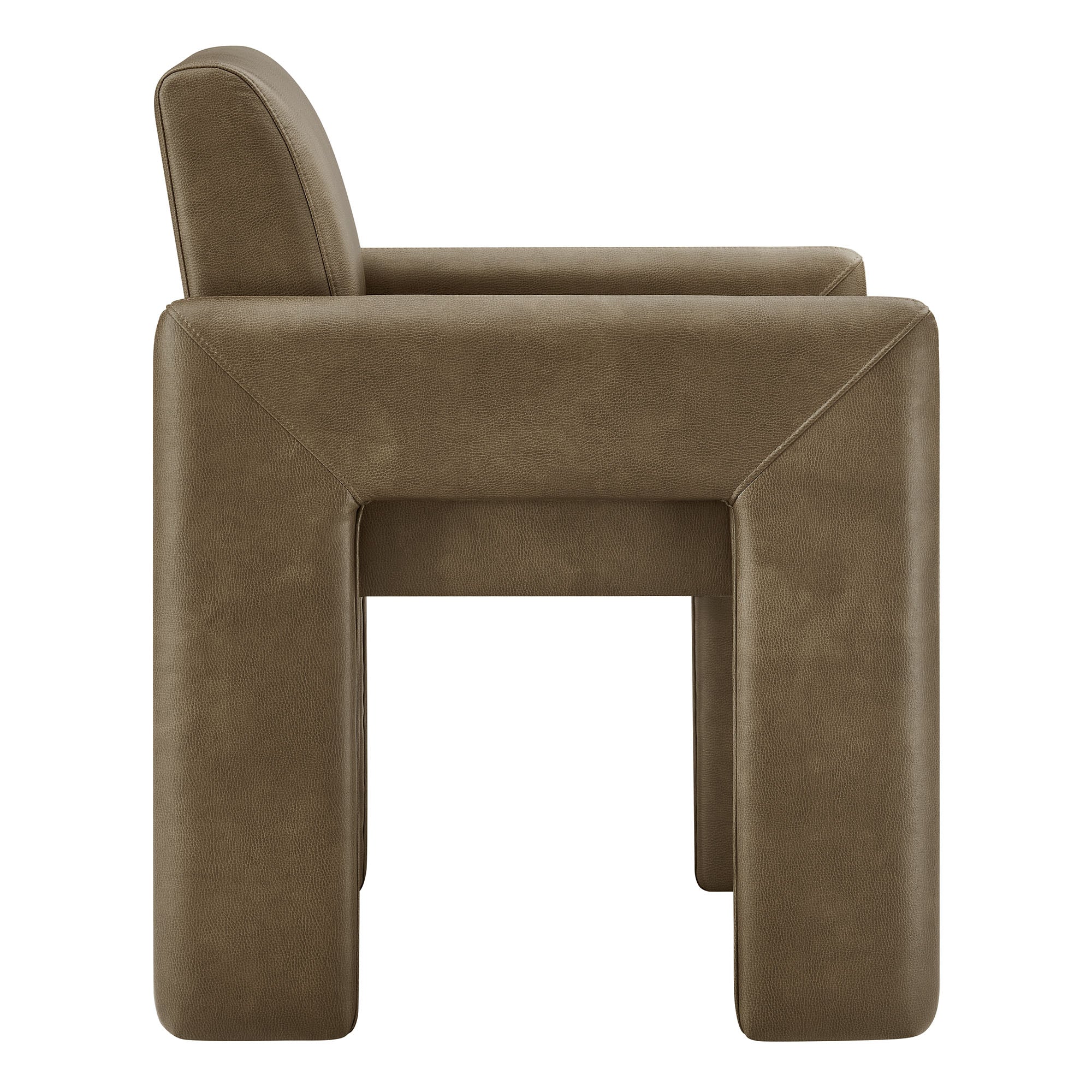 Flik Vegan Leather Dining Armchair - Mushroom Denmark Home