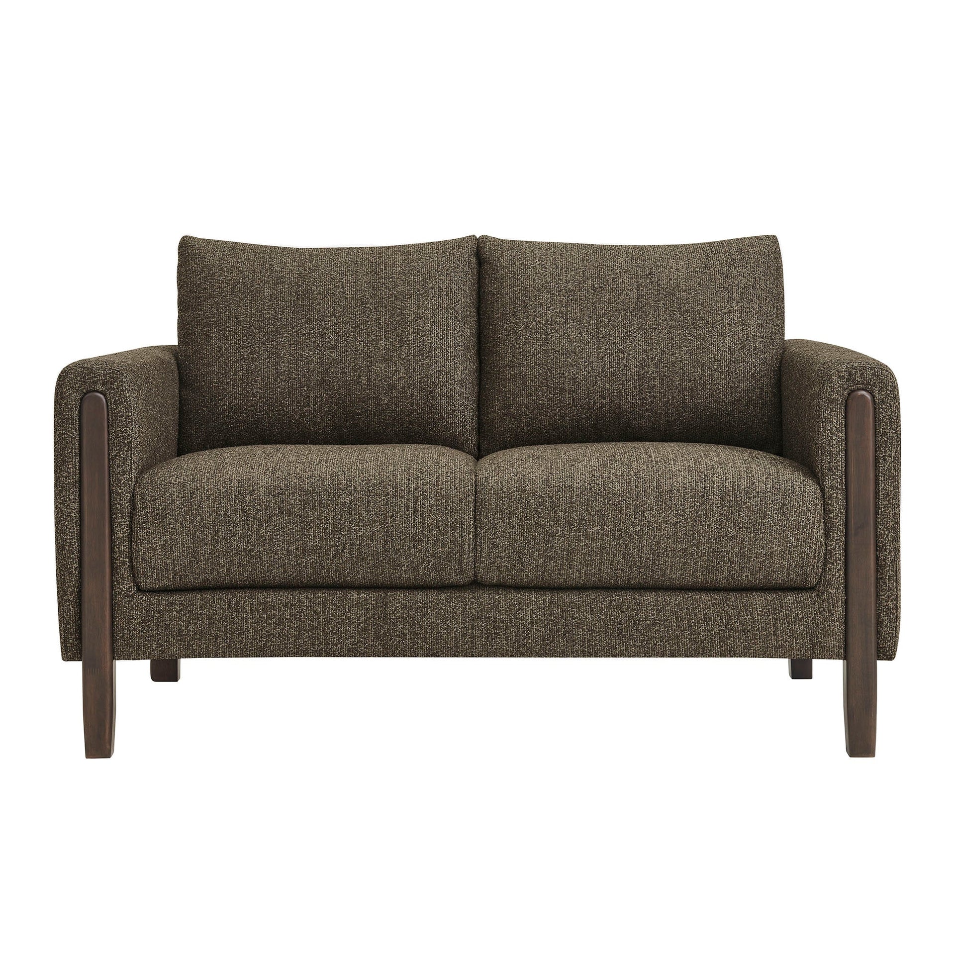 Orvik Boucle Fabric Loveseat – Antique Espresso