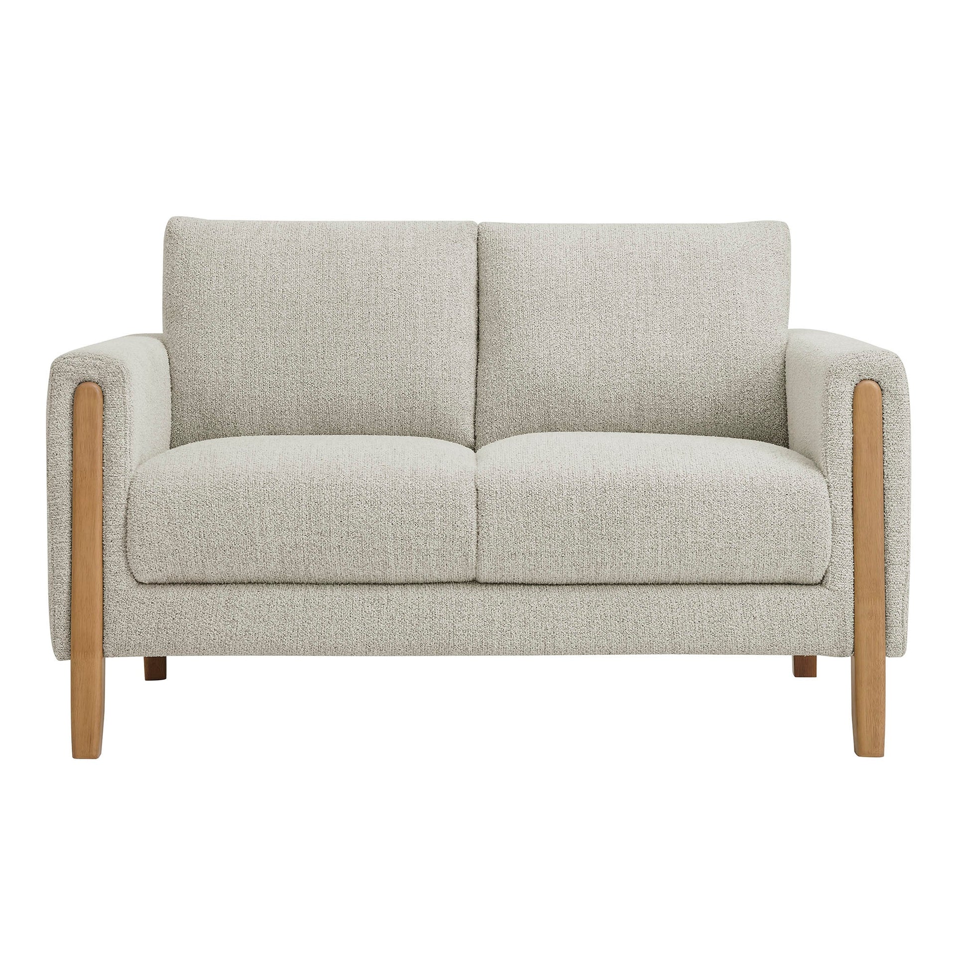 Orvik Boucle Fabric Loveseat – Parchment Beech
