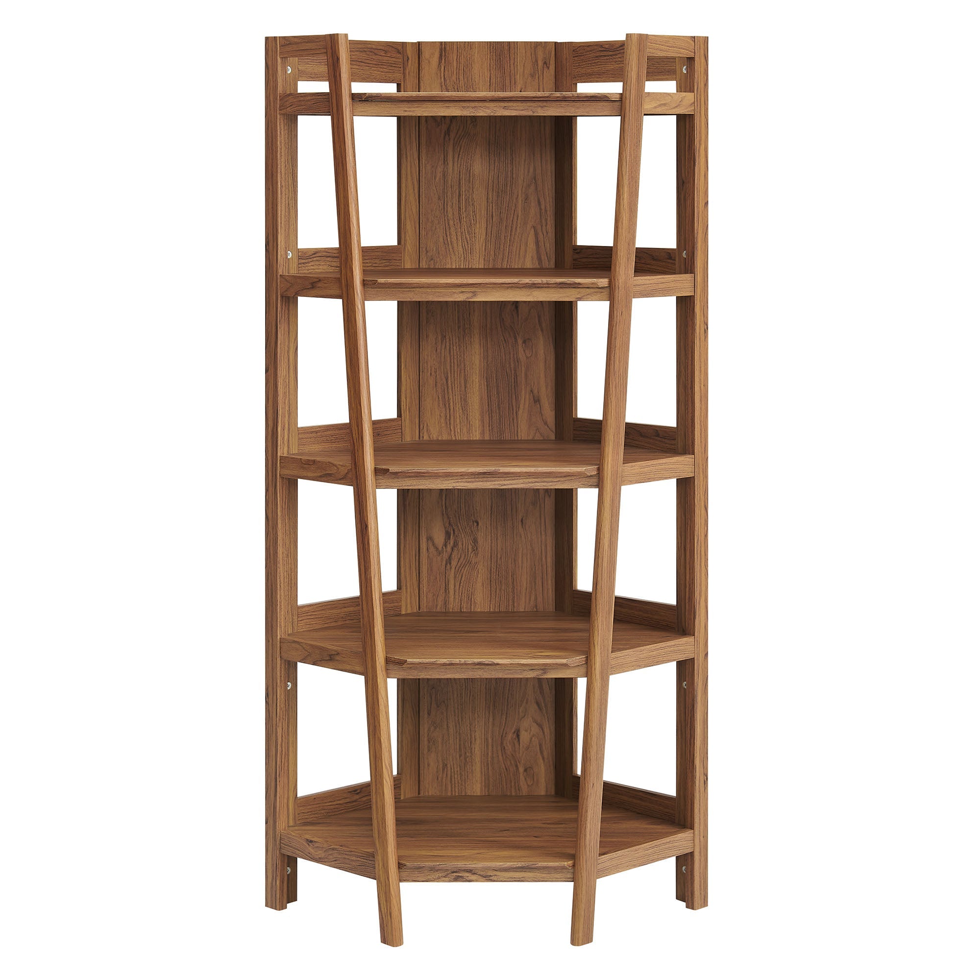 Teak Corner Bookshelf - Walnut Denmark Home