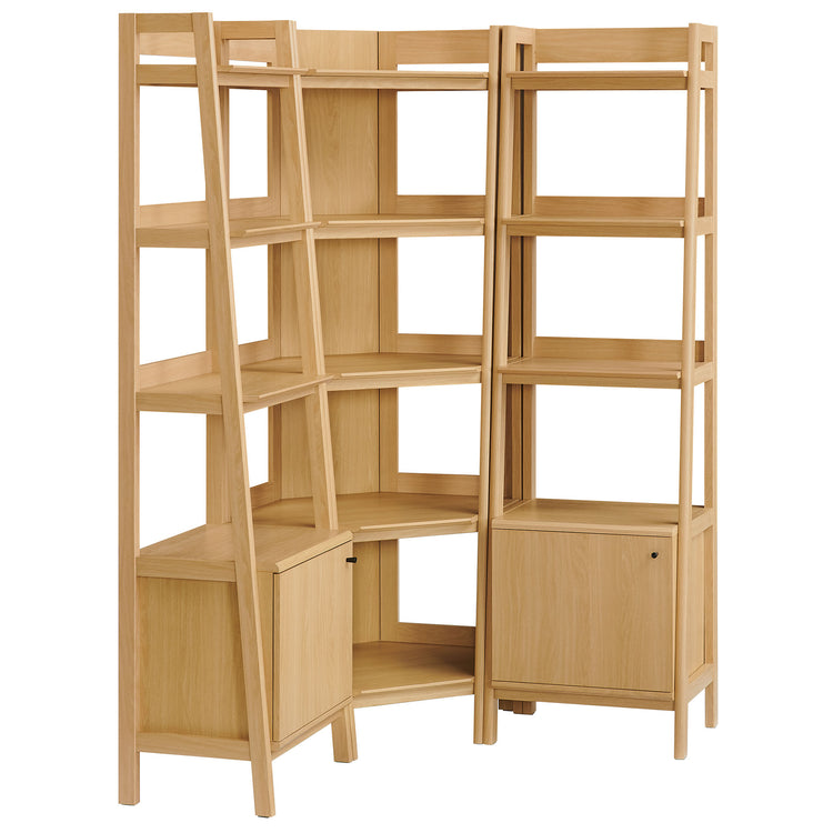 Teak Corner Bookcase Set  - Oak Denmark Home
