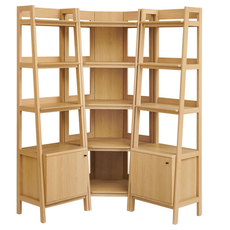 Teak Corner Bookcase Set  - Oak Denmark Home