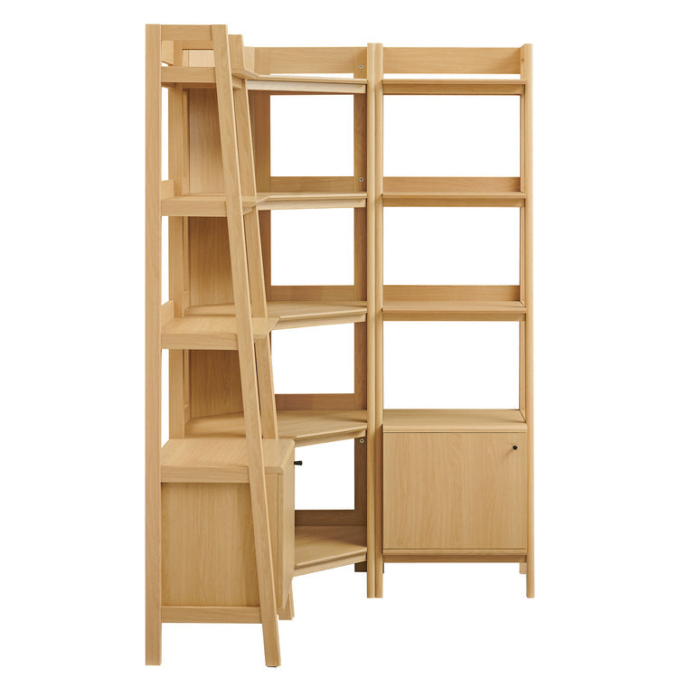 Teak Corner Bookcase Set  - Oak Denmark Home