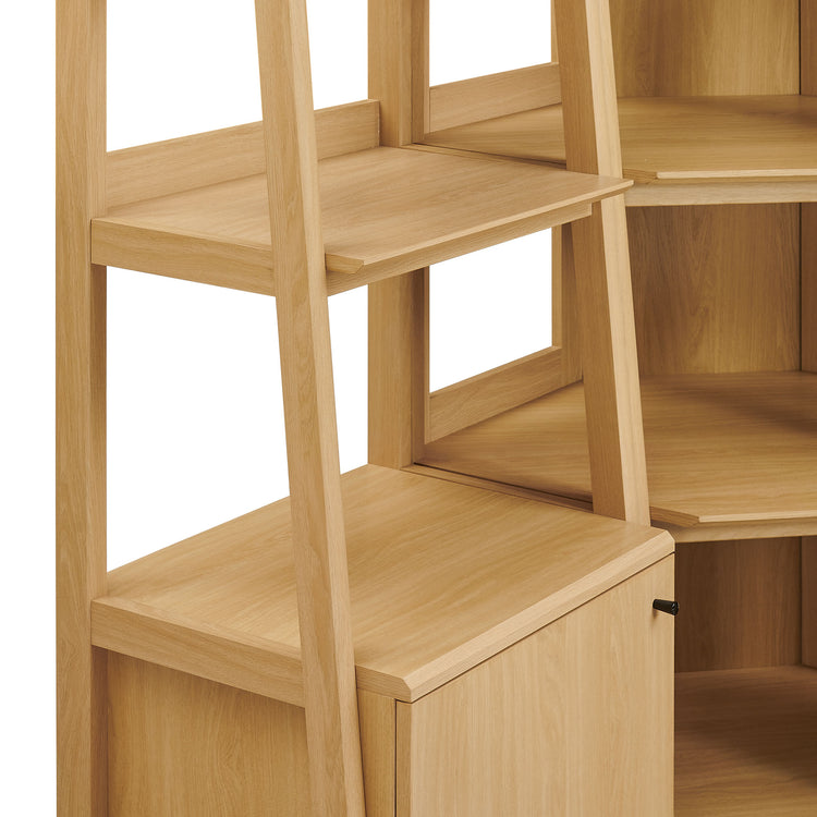 Teak Corner Bookcase Set  - Oak Denmark Home