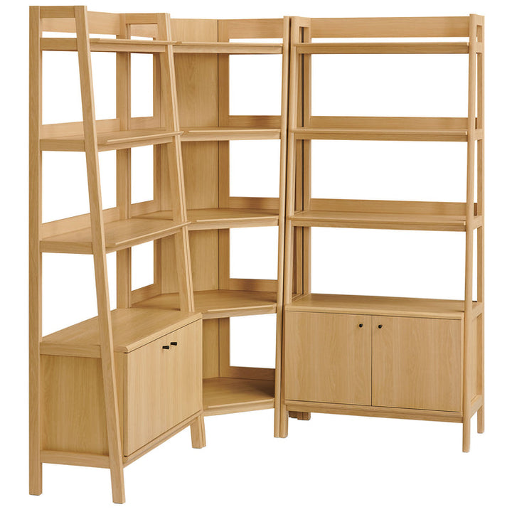 Teak Corner Bookcase Set - Oak Denmark Home