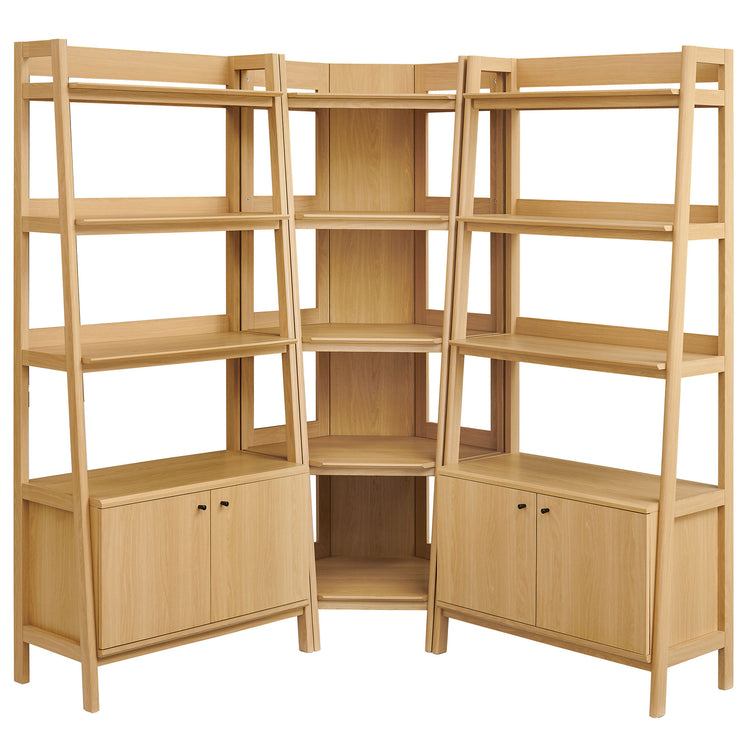 Teak Corner Bookcase Set - Oak Denmark Home