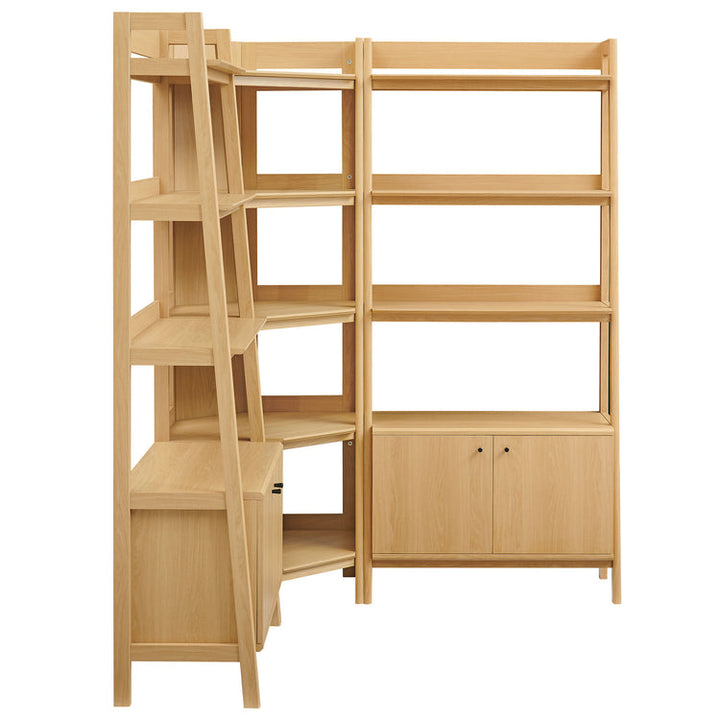 Teak Corner Bookcase Set - Oak Denmark Home