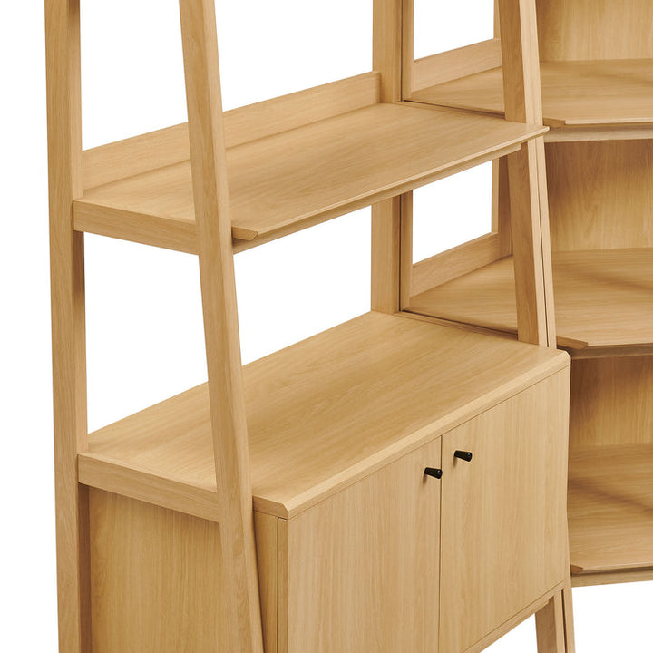 Teak Corner Bookcase Set - Oak Denmark Home