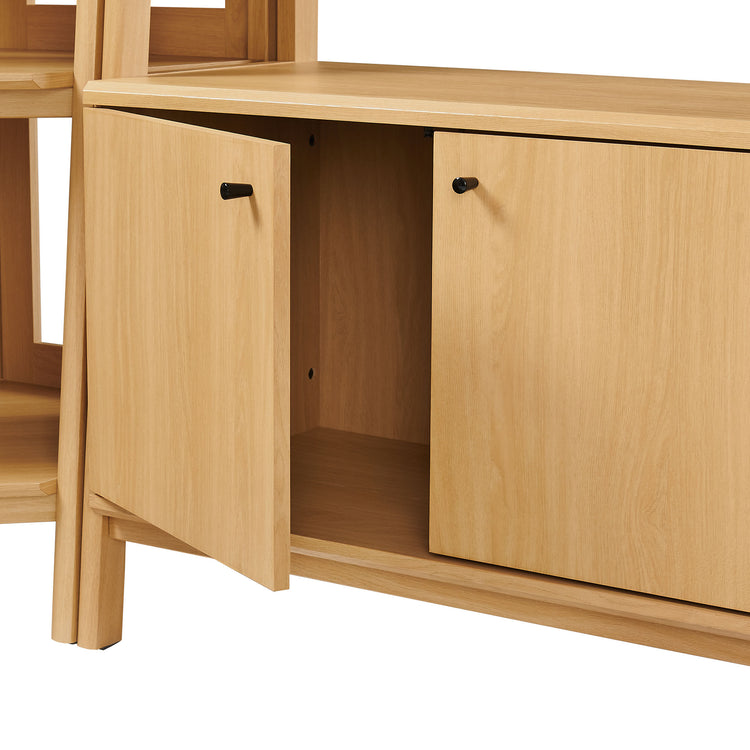 Teak Corner Bookcase Set - Oak Denmark Home