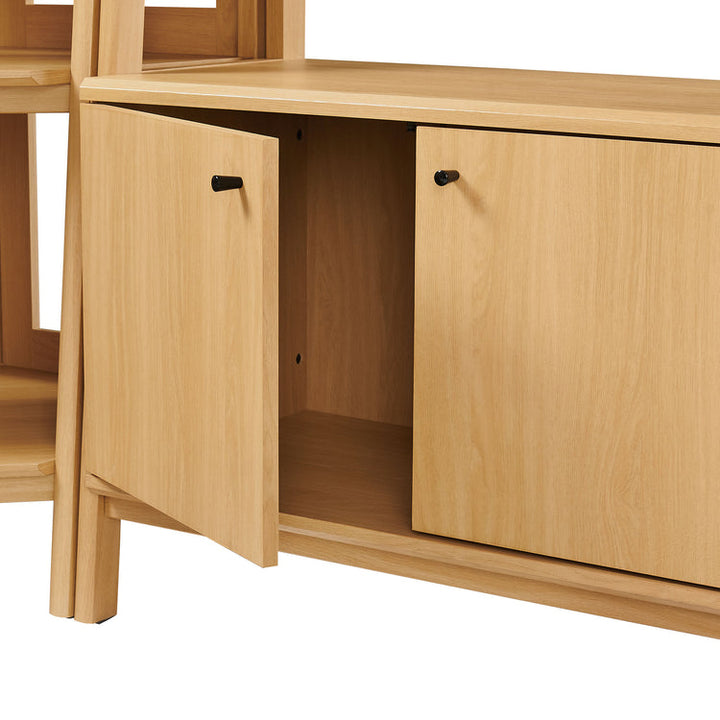 Teak Corner Bookcase Set - Oak Denmark Home