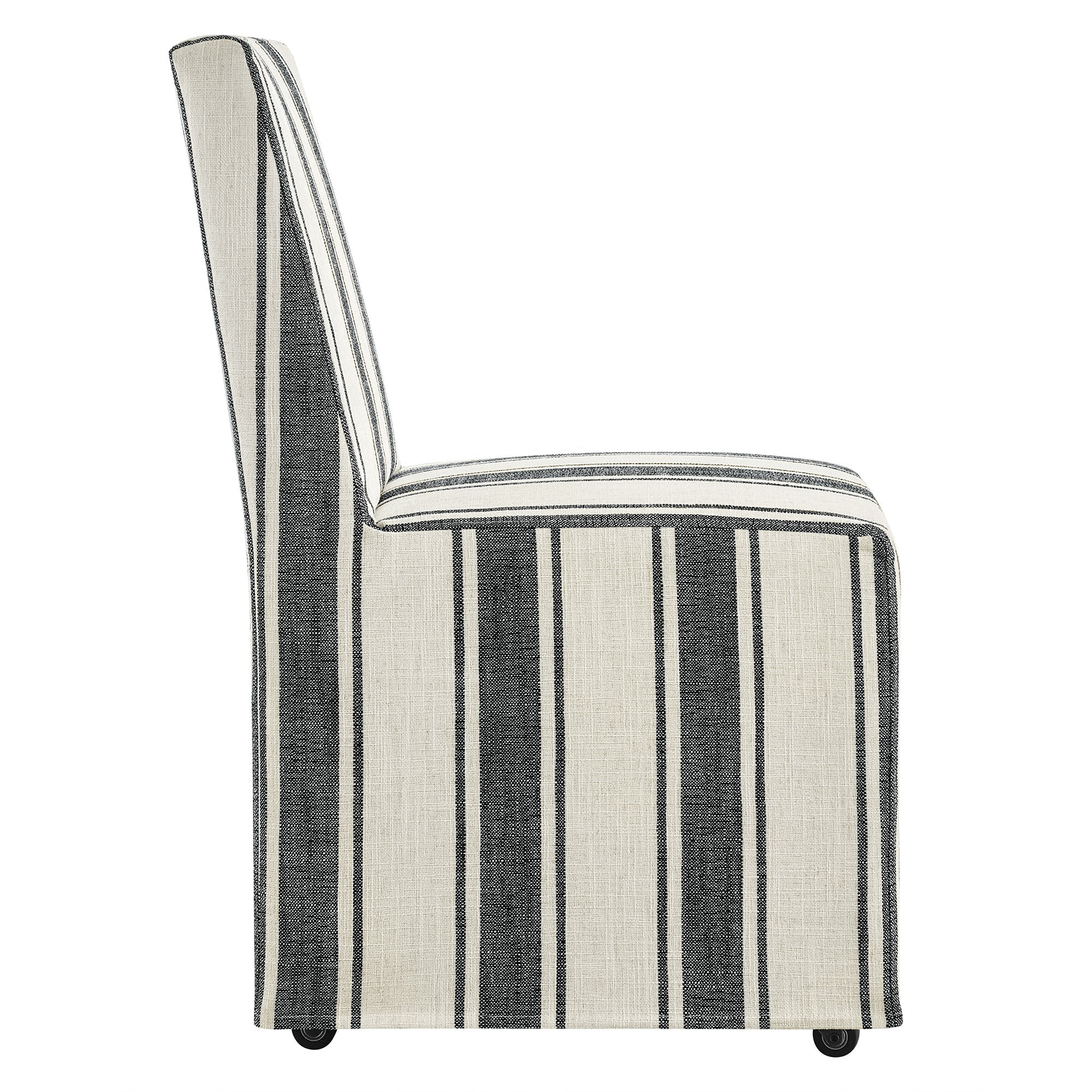 Doux Slipcovered Dining Side Chair - Black Stripe Denmark Home