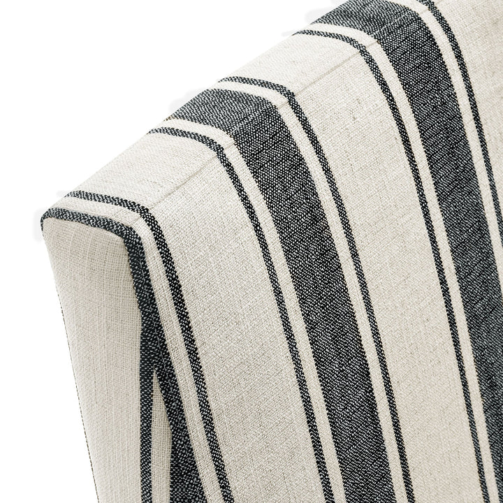 Doux Slipcovered Dining Side Chair - Black Stripe Denmark Home