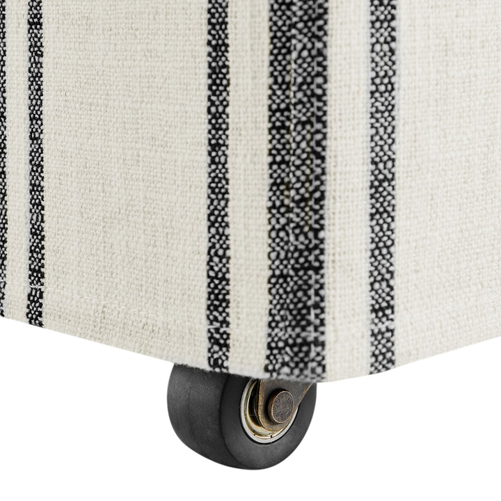 Doux Slipcovered Dining Side Chair - Black Stripe Denmark Home