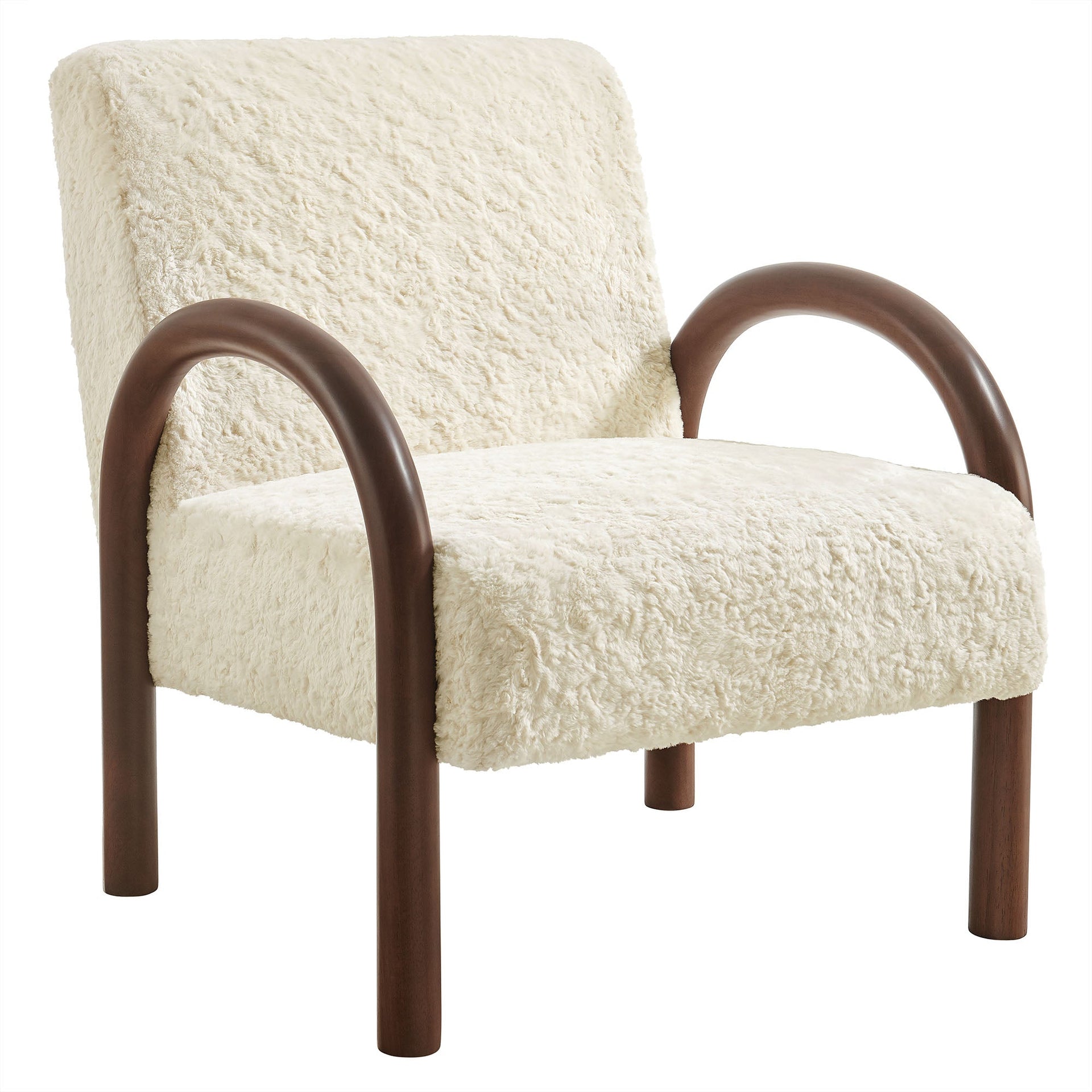Arvion Faux Shearling Accent Chair – Ecru Denmark Home