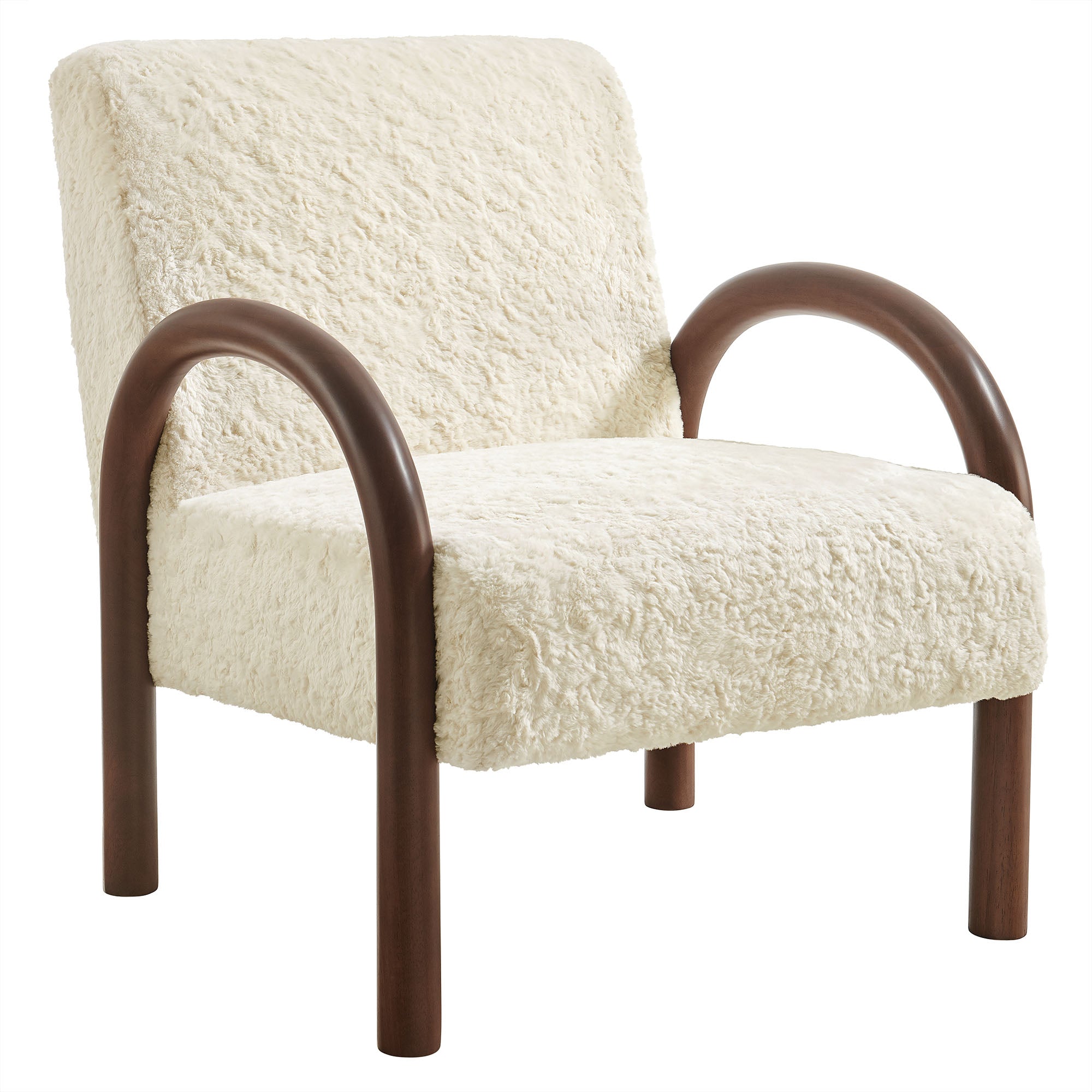 Arvion Faux Shearling Accent Chair – Ecru Denmark Home
