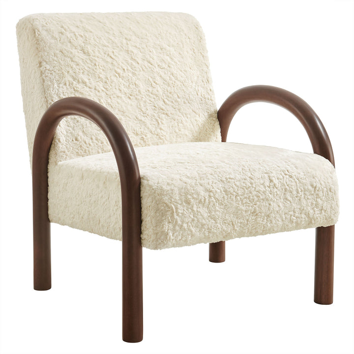 Arvion Faux Shearling Accent Chair – Ecru Denmark Home