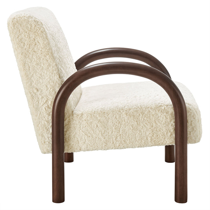 Arvion Faux Shearling Accent Chair – Ecru Denmark Home