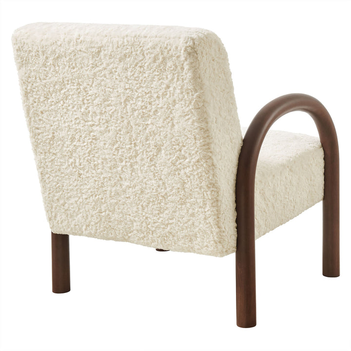Arvion Faux Shearling Accent Chair – Ecru Denmark Home