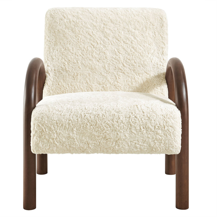Arvion Faux Shearling Accent Chair – Ecru Denmark Home
