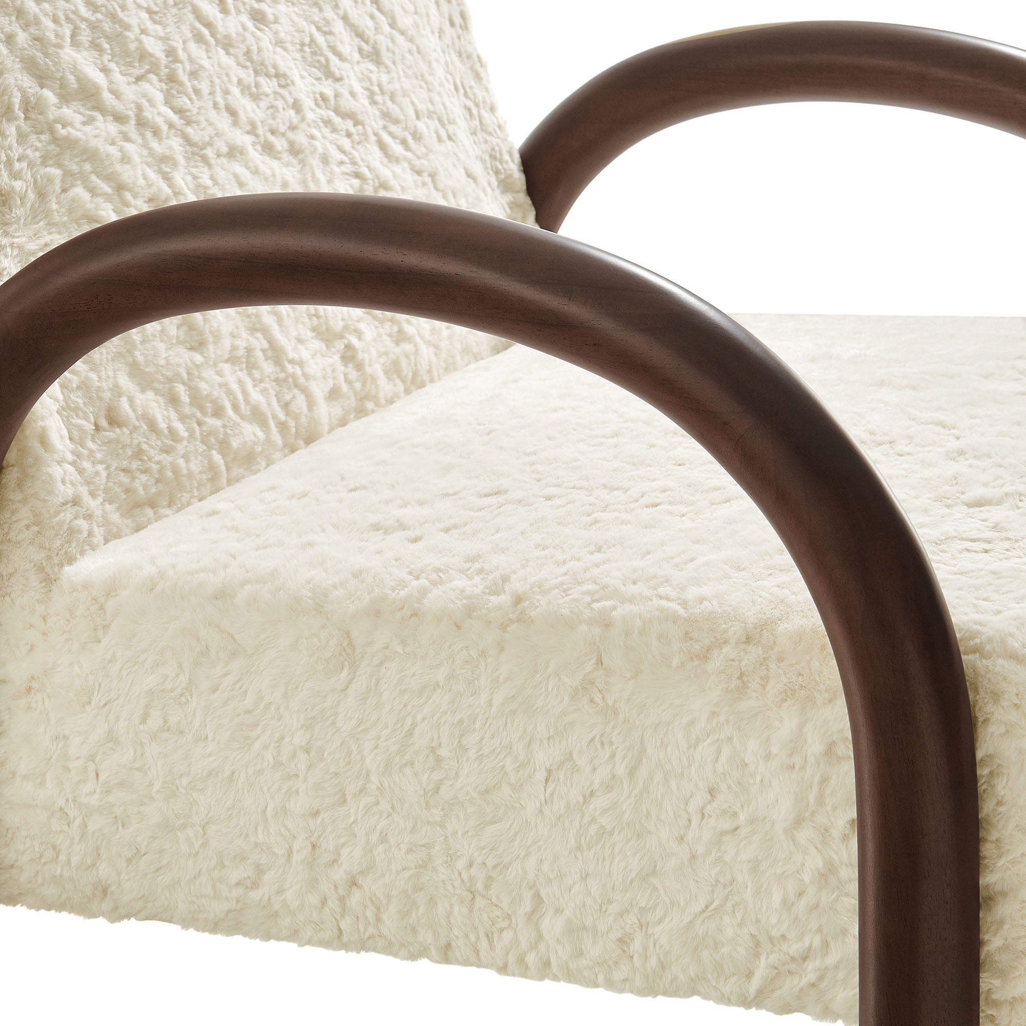 Arvion Faux Shearling Accent Chair – Ecru Denmark Home