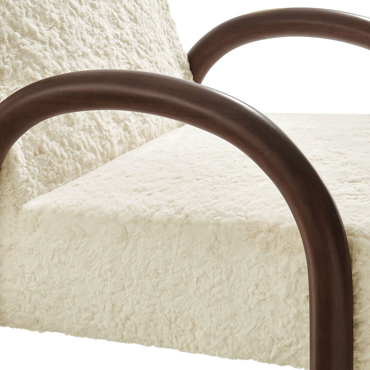 Arvion Faux Shearling Accent Chair – Ecru Denmark Home