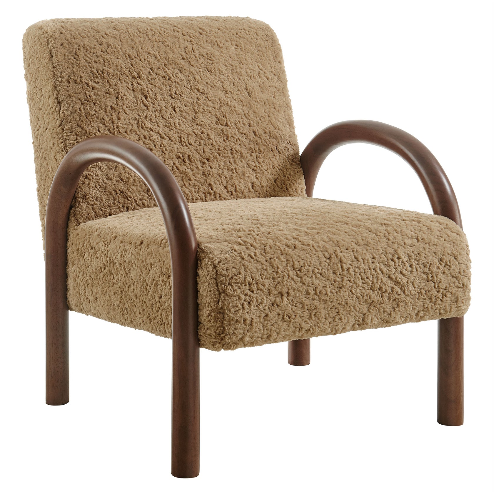 Arvion Faux Shearling Accent Chair – Sand Denmark Home
