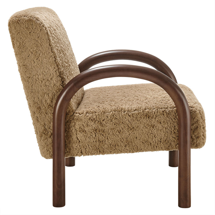 Arvion Faux Shearling Accent Chair – Sand Denmark Home