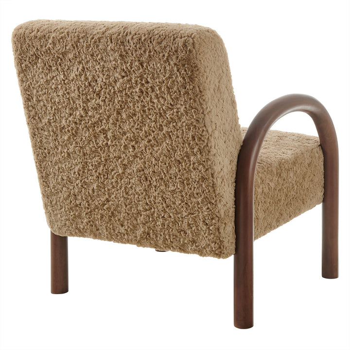 Arvion Faux Shearling Accent Chair – Sand Denmark Home
