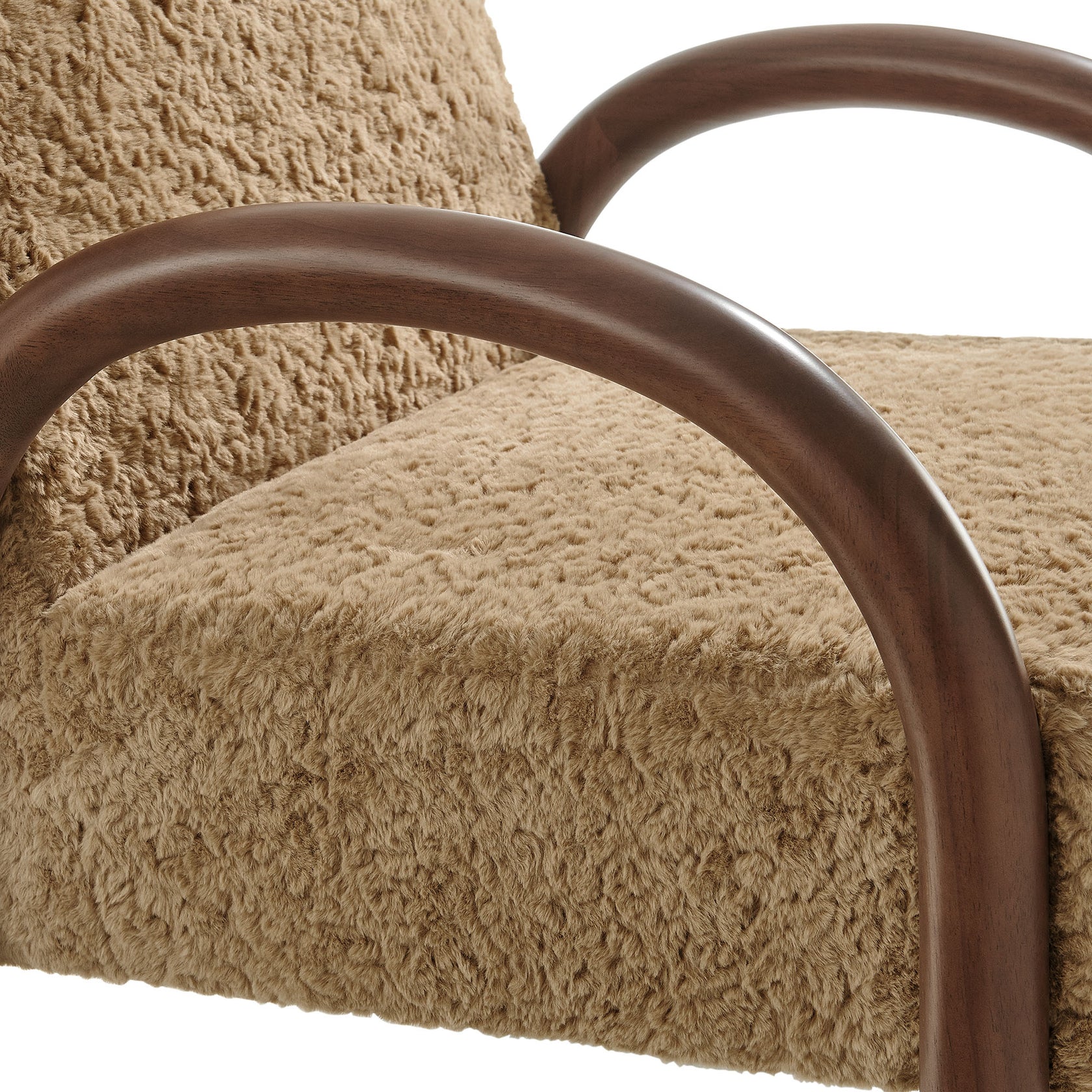 Arvion Faux Shearling Accent Chair – Sand Denmark Home