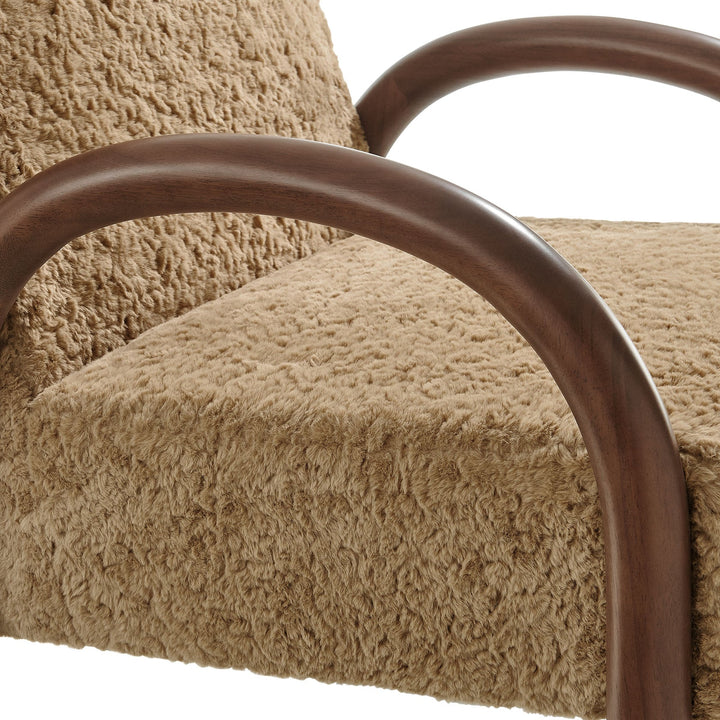 Arvion Faux Shearling Accent Chair – Sand Denmark Home