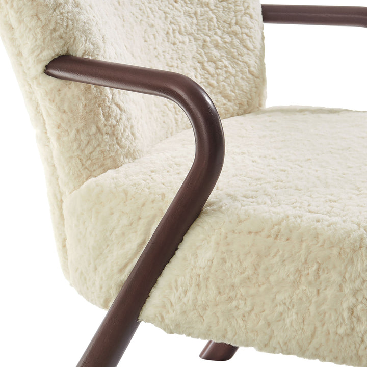 Pier Faux Shearling Accent Chair – Ecru Denmark Home