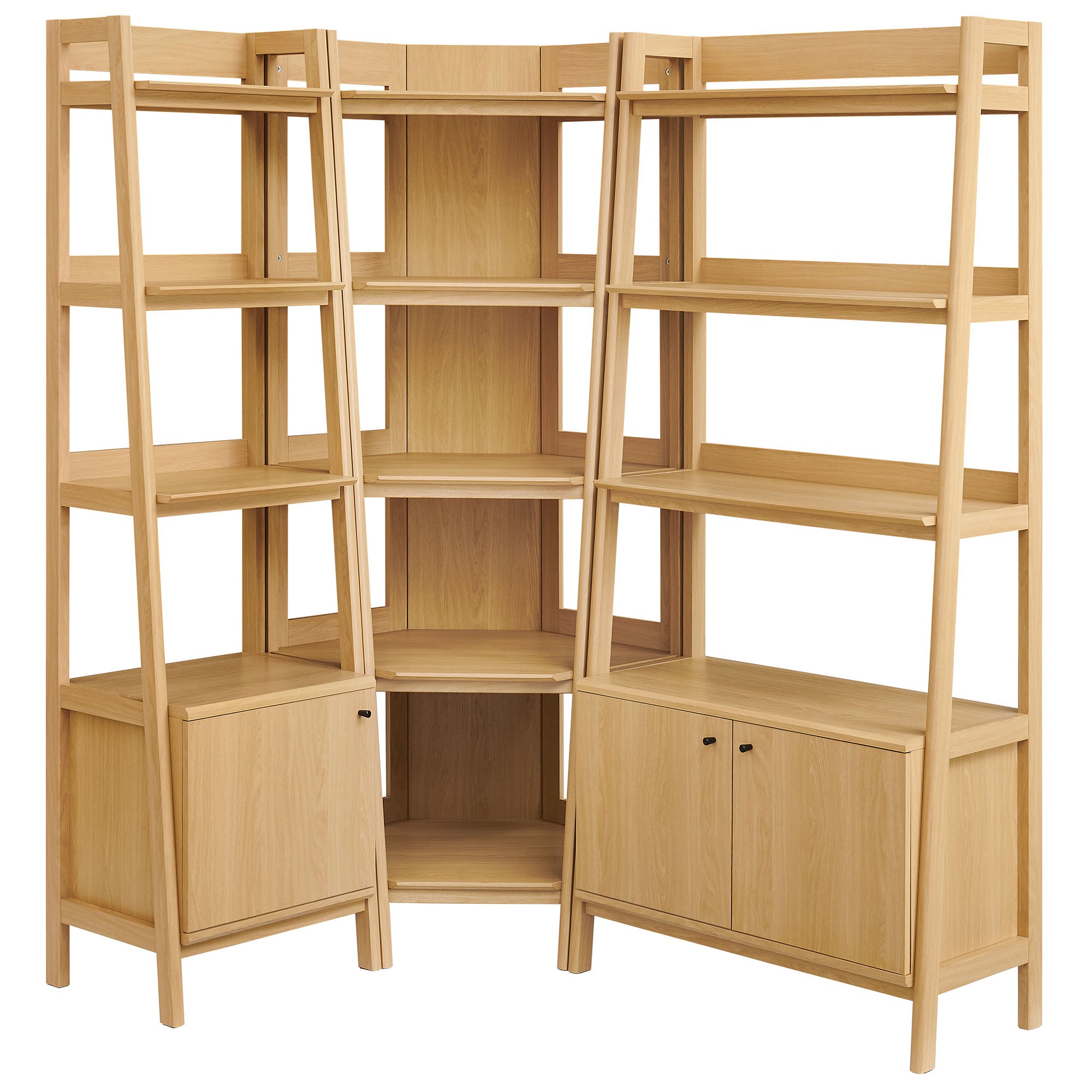 Teak Corner Bookcase Set - Oak Denmark Home