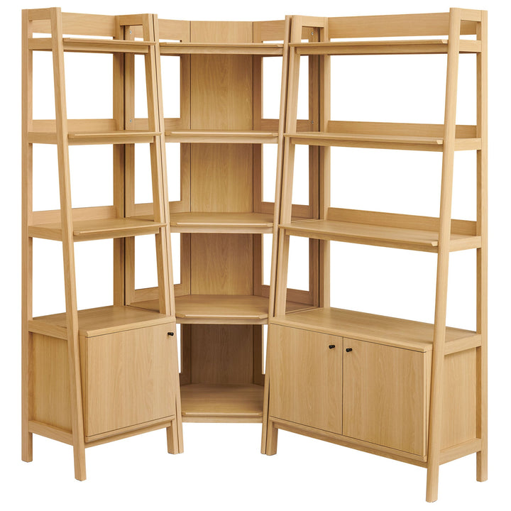 Teak Corner Bookcase Set - Oak Denmark Home