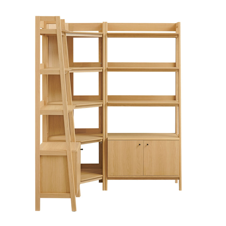Teak Corner Bookcase Set - Oak Denmark Home
