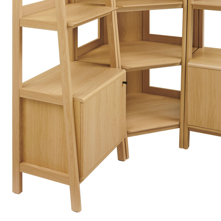 Teak Corner Bookcase Set - Oak Denmark Home