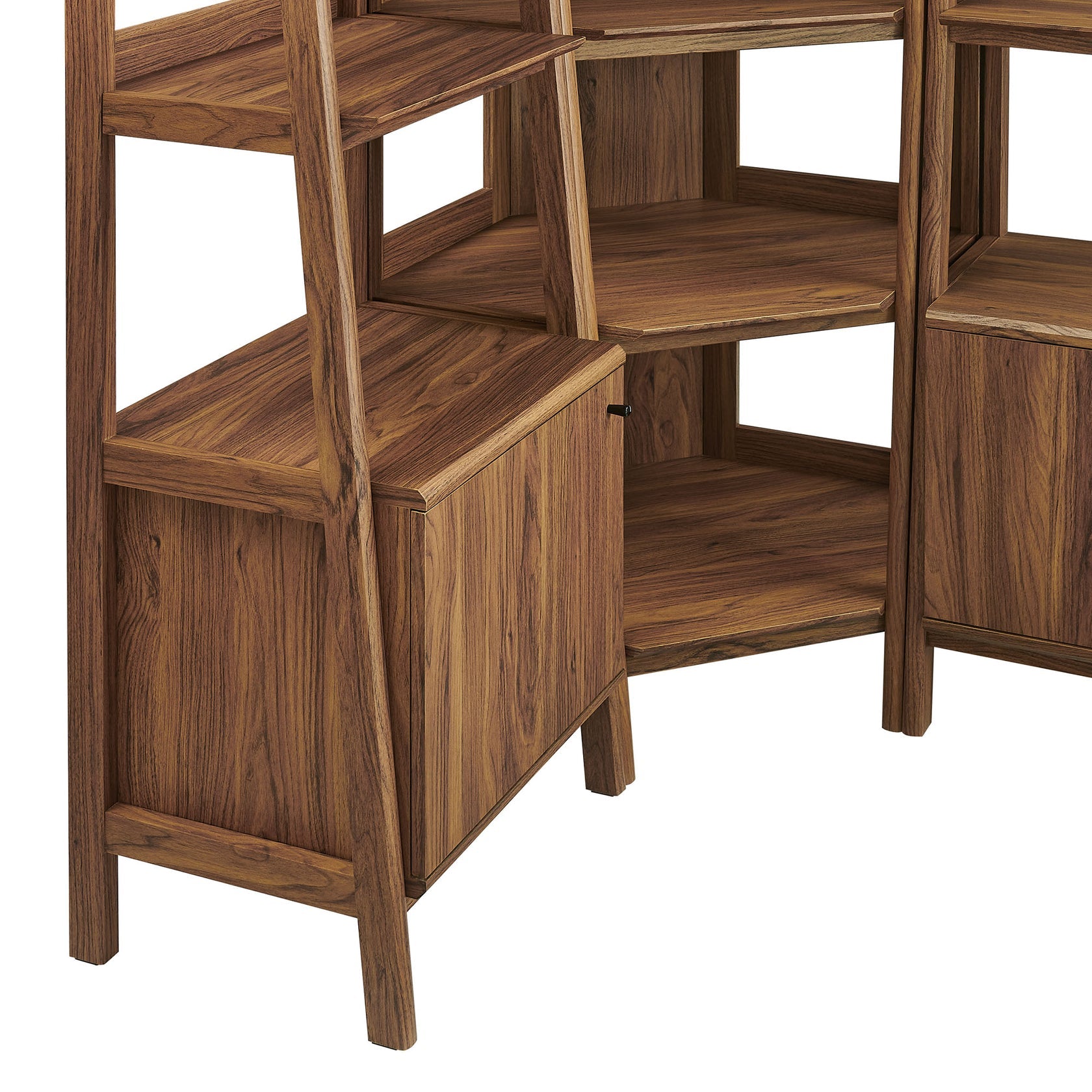Teak Corner Bookcase Set - Walnut Denmark Home