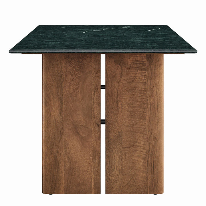 Arca 86 Inch Marble Dining Table - Walnut Green Marble Denmark Home