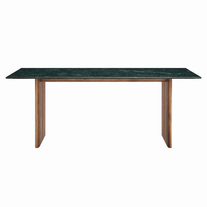 Arca 86 Inch Marble Dining Table - Walnut Green Marble Denmark Home