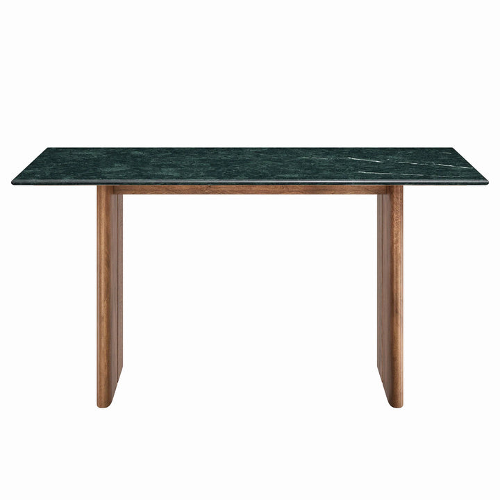Arca 60 Inch Marble Dining Table - Walnut Green Marble Denmark Home