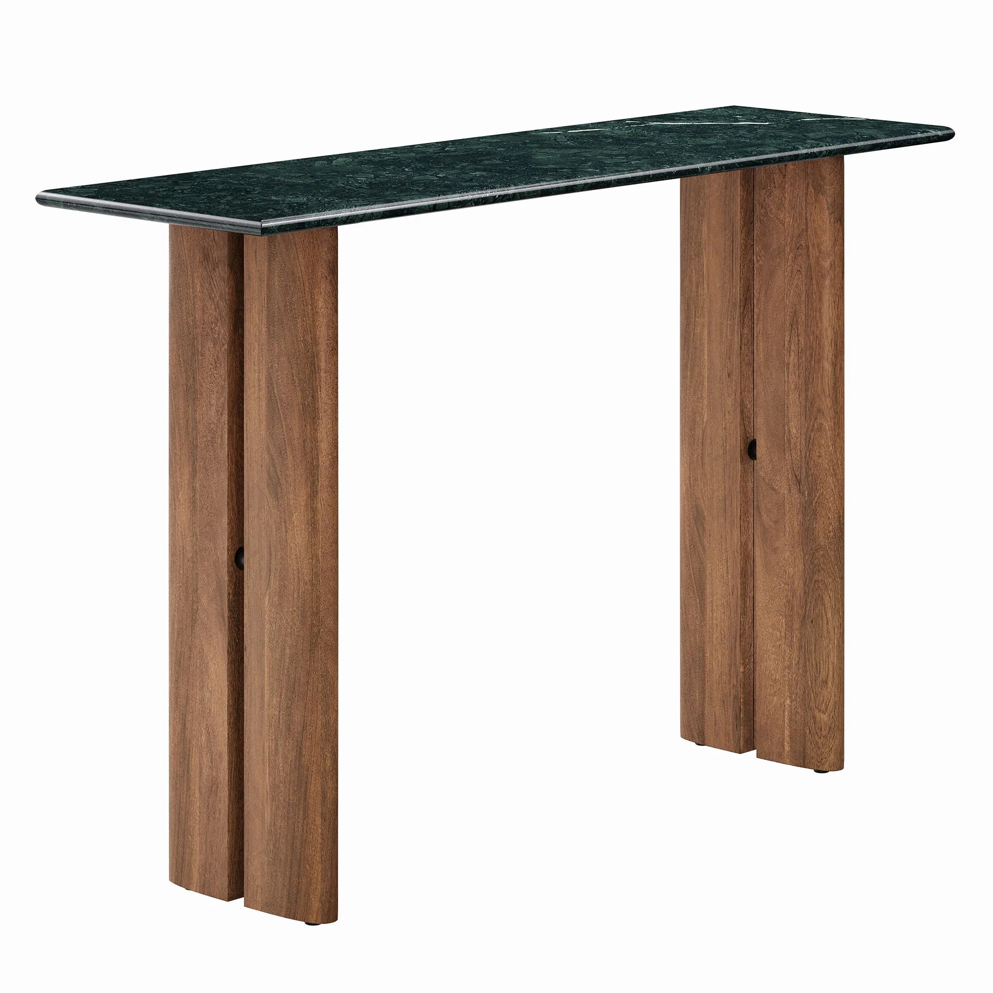 Arca 46 Inch Marble Console Table - Walnut Green Marble Denmark Home
