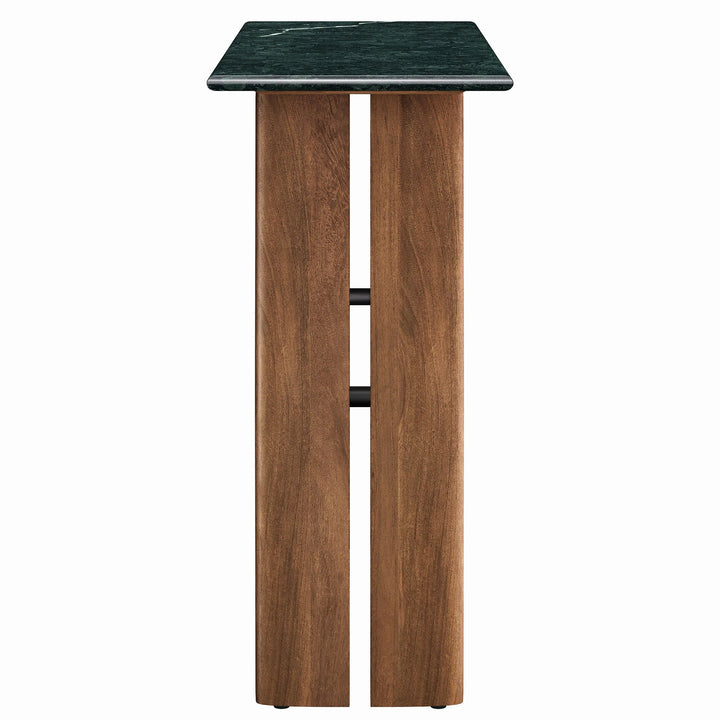 Arca 46 Inch Marble Console Table - Walnut Green Marble Denmark Home